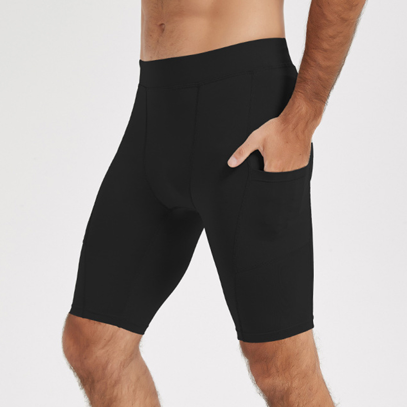 thumbnail image 2 of Pantalones cortos de compresión para hombre, prenda interior deportiva, mallas de entrenamiento para correr, tejido elástico de secado rápido para baloncesto/fútbol (M-XXXL), 2 of 5